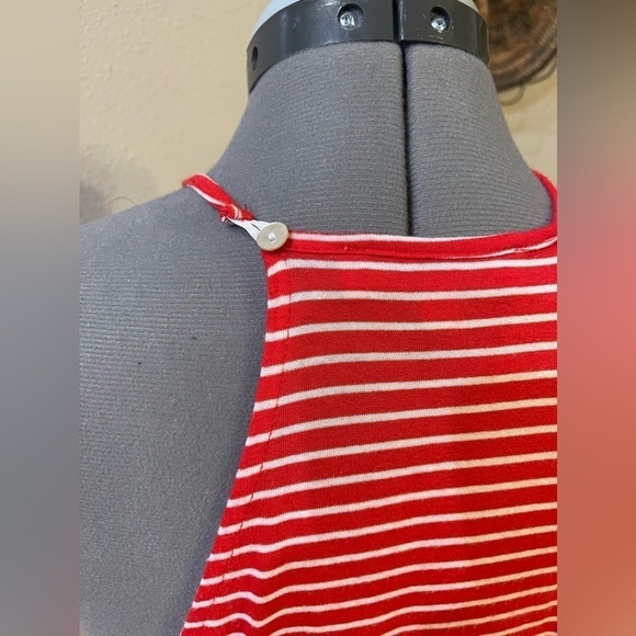 Love Tree Cami Top Size Medium Loose Halter Red White Stripes Tank Cropped - Picture 4 of 9